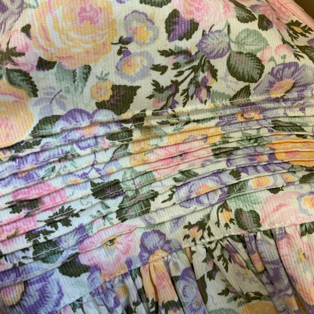 Laura Ashley Pastel Floral Cotton Sleeveless Dress sz 4 Like New - Picture 6 of 6